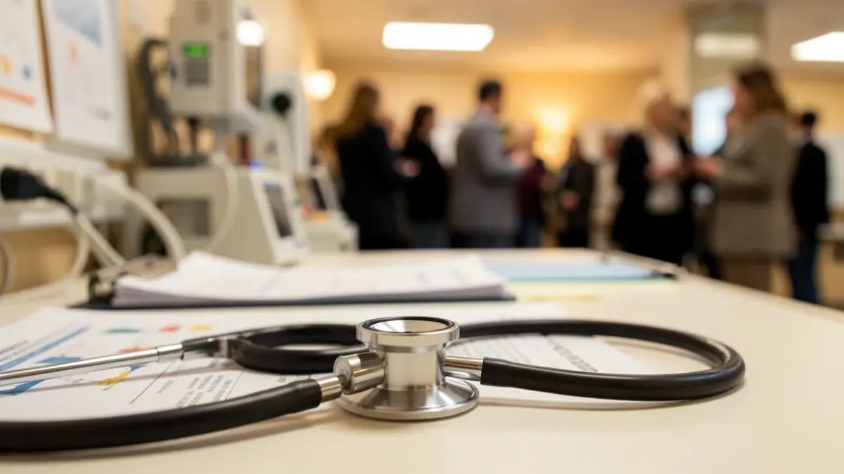 Generic image of a stethoscope in a hospital setting.