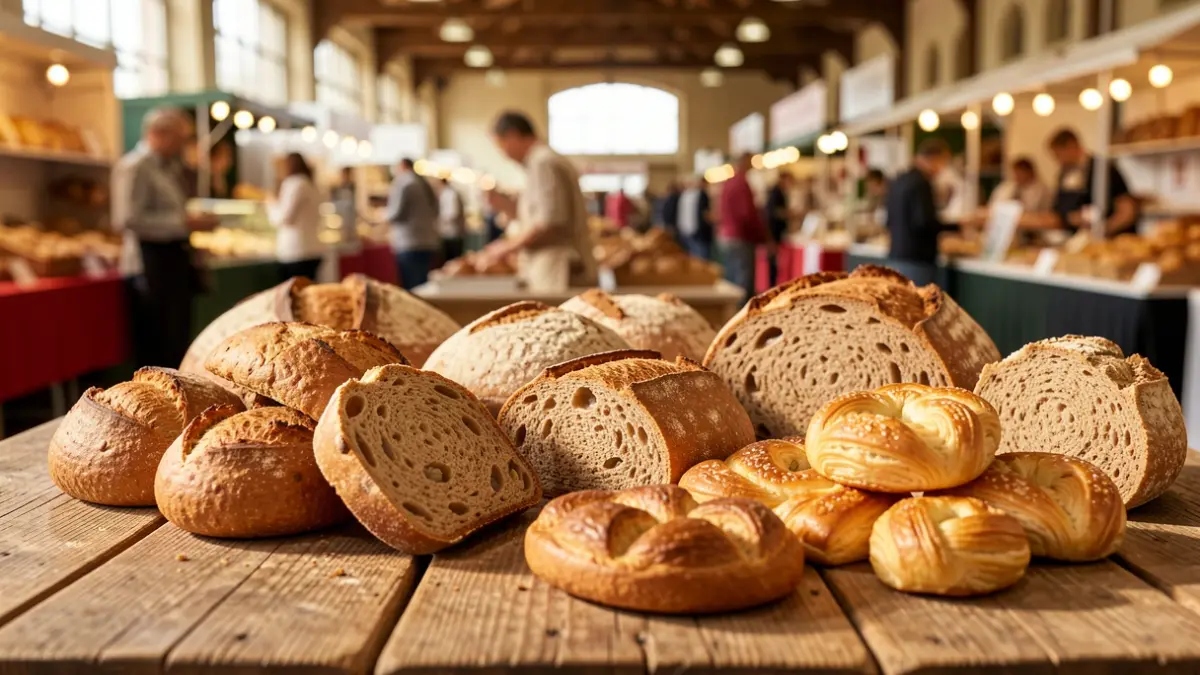 Imatge genèrica de productes de fleca sense gluten en una fira gastronòmica.
