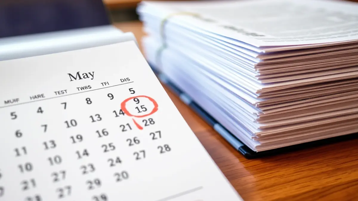 Imatge genèrica d'un calendari amb dates destacades i documents.