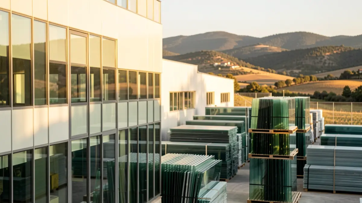 Generic image of a glass manufacturing plant in Catalunya.