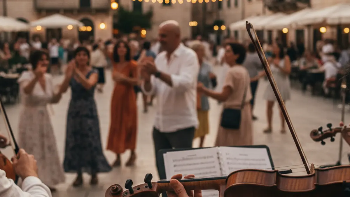 Imagen genérica de un concierto al aire libre en una plaza mediterránea.