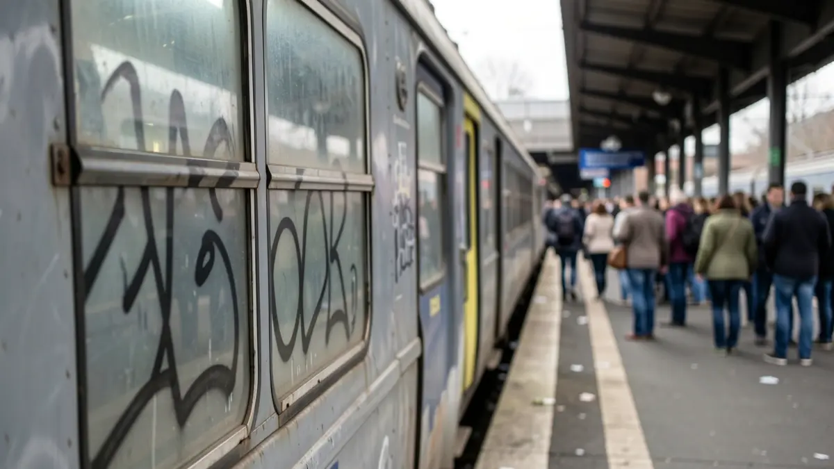 Imagen genérica de grafitis en un tren.