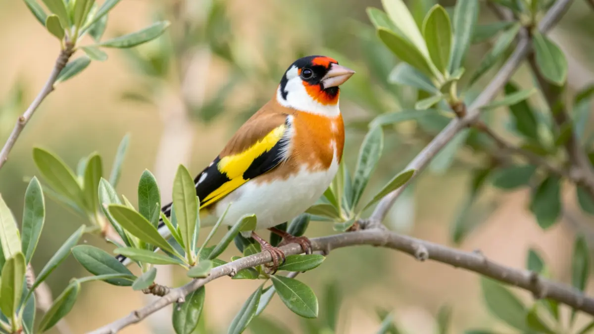 Generic image of a European Goldfinch in its natural habitat.