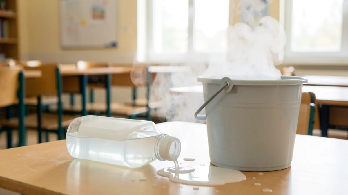 Imatge genèrica d'una reacció química accidental en un centre educatiu.