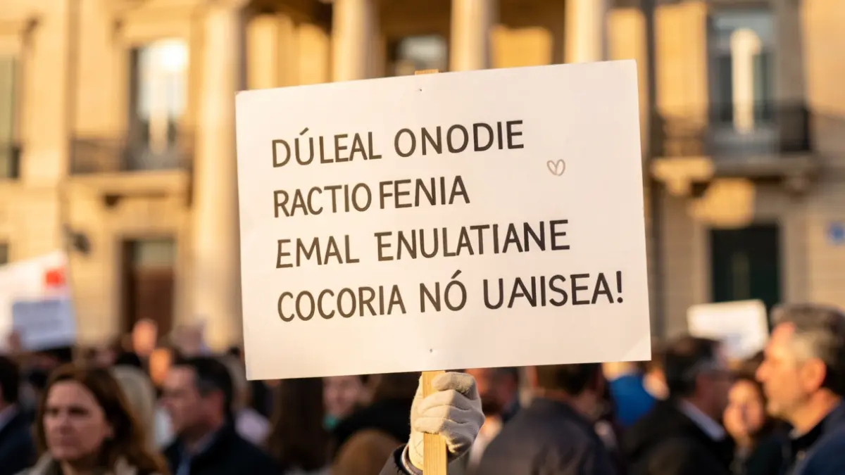 Generic image of a union protest in Catalonia.