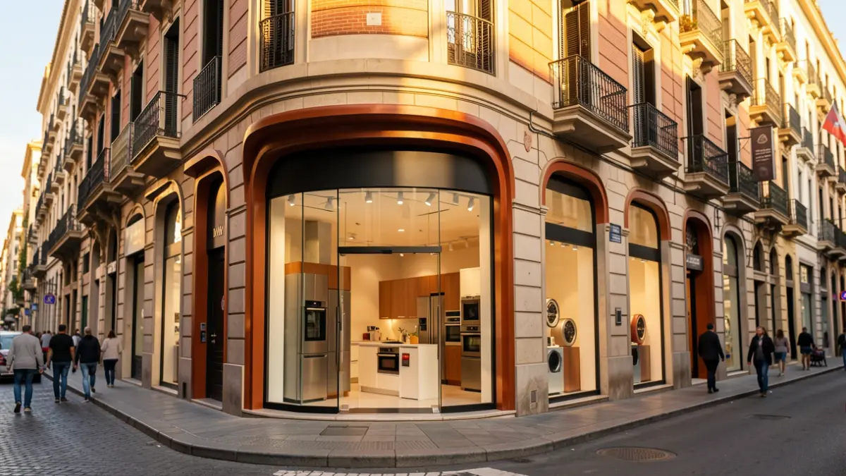 Imatge genèrica de la façana d'una botiga insígnia a Barcelona.
