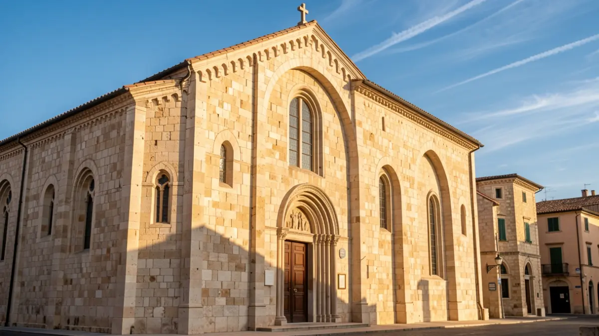 Imagen genérica de un edificio religioso con fachada de piedra.