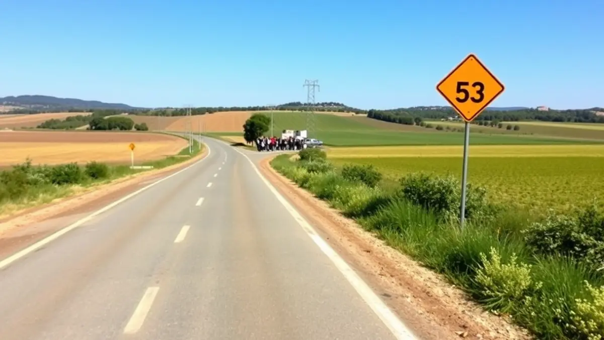 Manifestació a la carretera C-53 contra la planta de biogàs de la Sentiu de Sió
