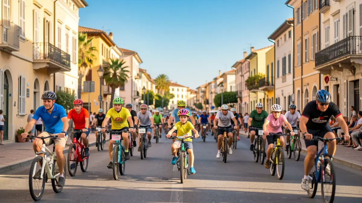 Imagen genérica de una bicicletada popular en Tarragona con muchos participantes.