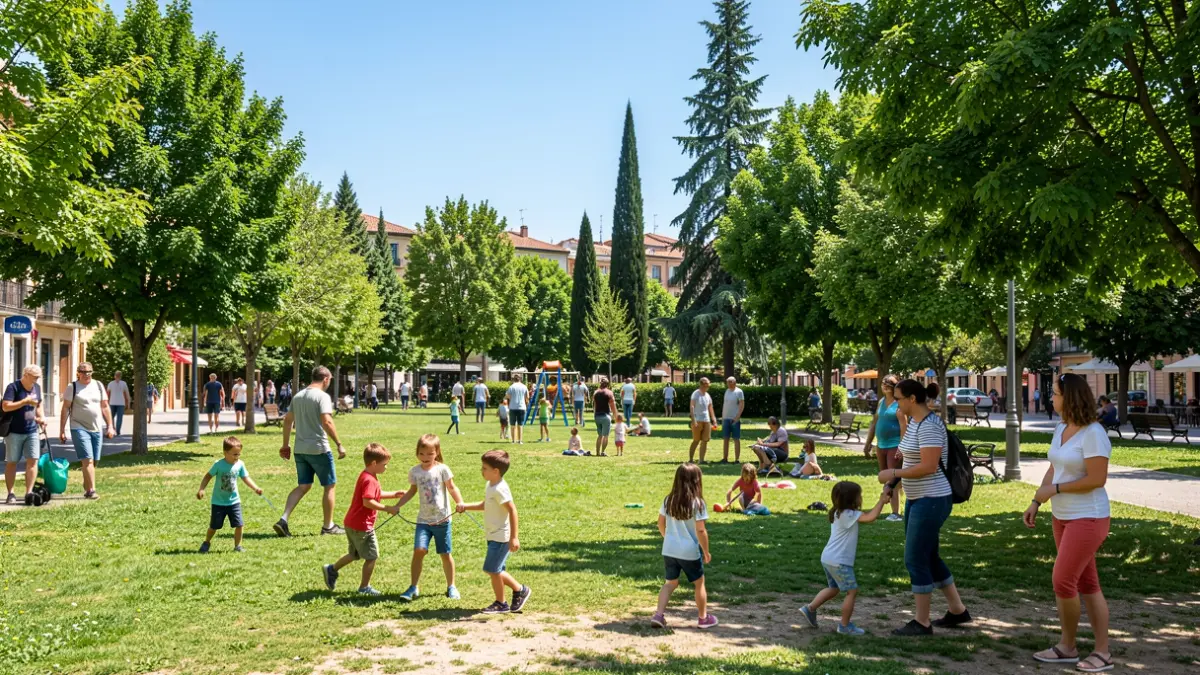 Generic image of a park with family activities.