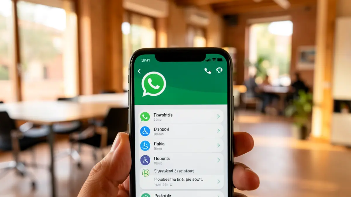 Generic image of a mobile phone displaying a messaging app with accessibility icons.