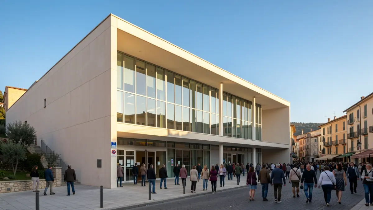Generic image of a modern theater auditorium facade.