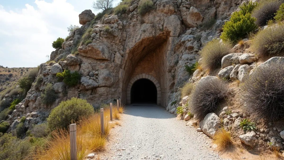 Imatge del refugi del Capcarrer a Tragó, un túnel excavat durant la Guerra Civil.