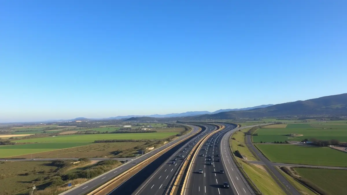 Imagen genérica de una autopista con tráfico en un paisaje catalán.