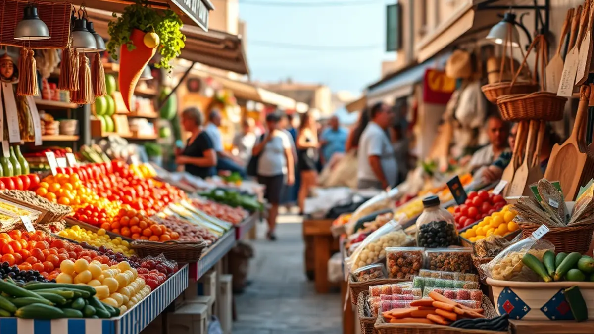 Generic image of a market with local products and crafts.