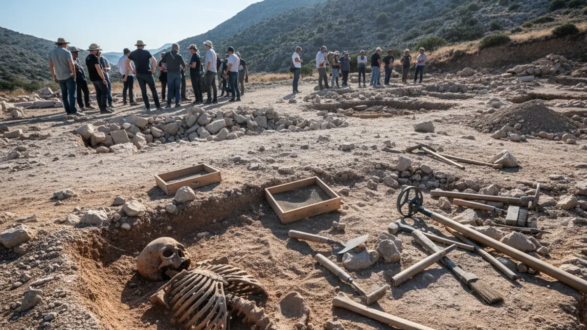 Restes humanes descobertes en una excavació arqueològica a la Mola, Matadepera.