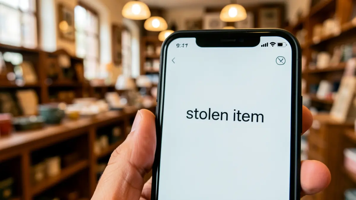 Generic image of a mobile phone in a second-hand shop.