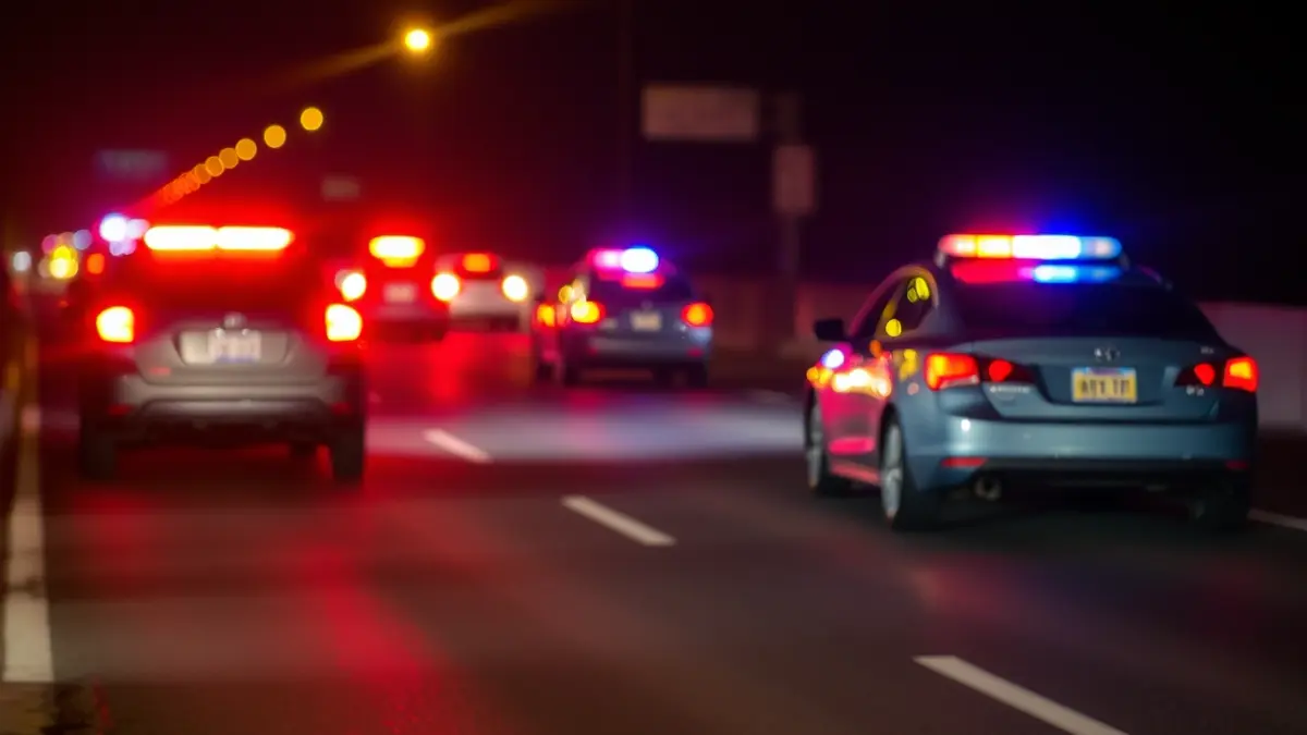 Generic image of emergency lights at a traffic accident.
