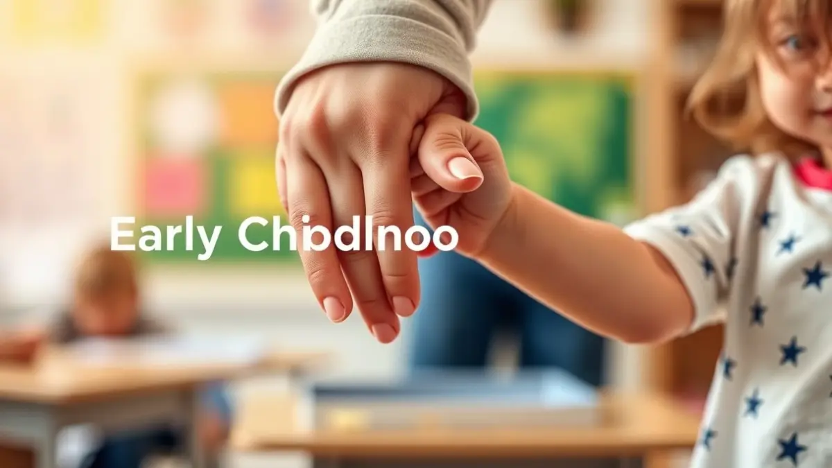 Imatge genèrica de la mà d'un infant agafant la d'un adult, simbolitzant l'educació infantil.