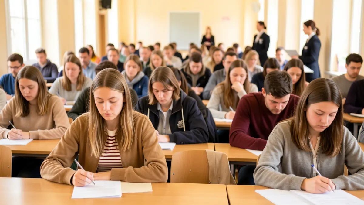 Imatge genèrica d'estudiants fent exàmens.