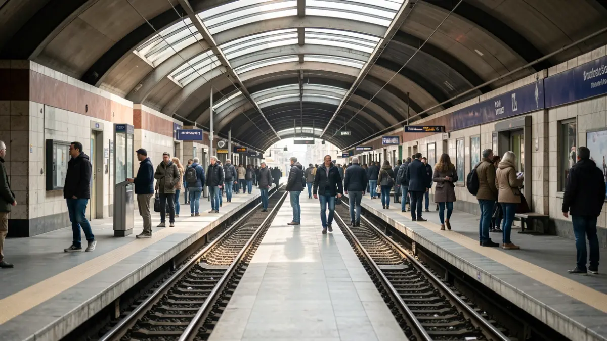 Imatge genèrica d'una andana de metro buida a Barcelona.