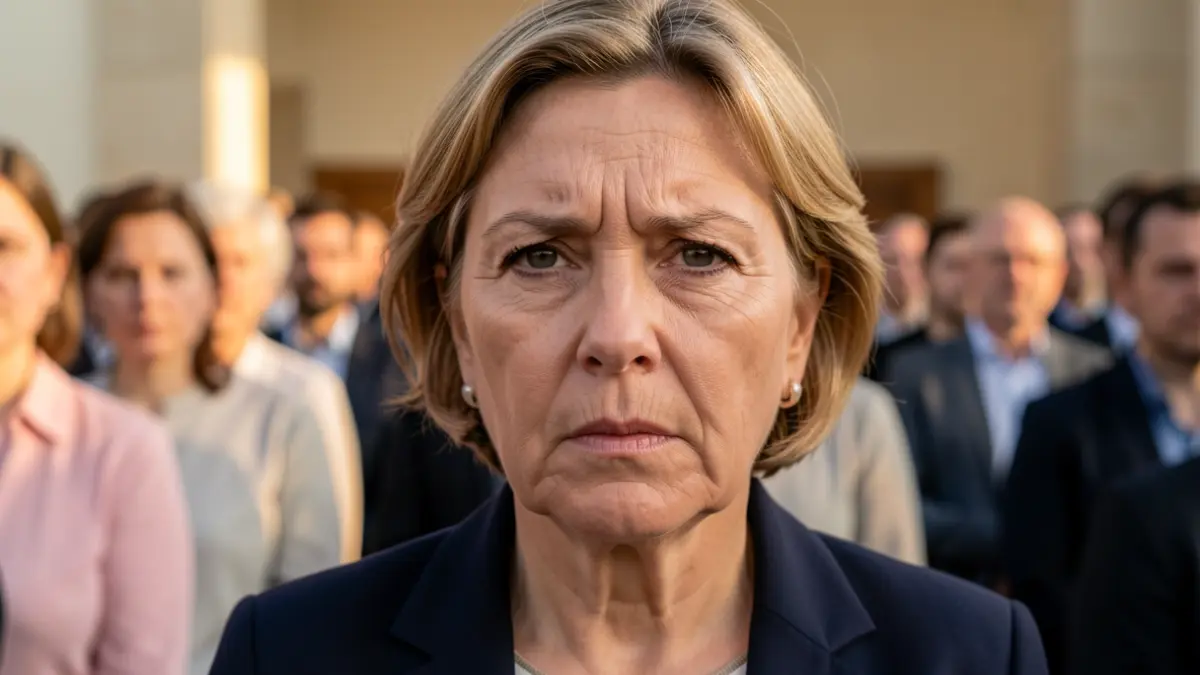 Imatge genèrica d'una dona amb expressió decidida en un context polític.