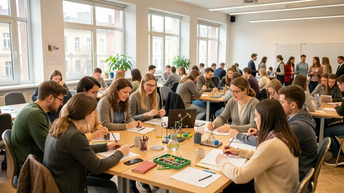 Students and teachers participating in an Erasmus+ project on the environment in Warsaw.