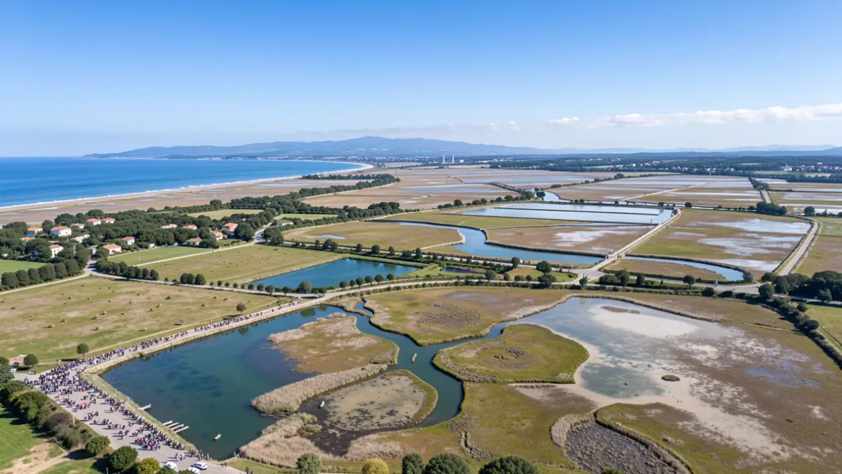 Aerial view of the Aiguamolls de l'Empordà.