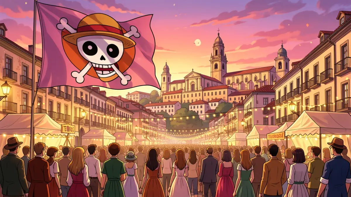Imatge genèrica d'un esdeveniment d'anime amb elements de One Piece i ambientació de festa a Terrassa.