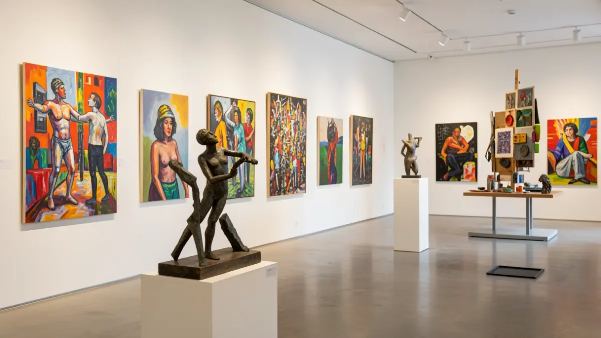Imatge genèrica d'obres d'art emergent en una galeria.