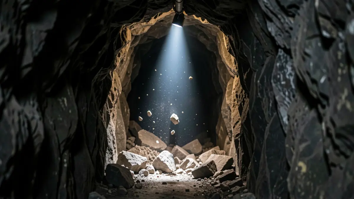 Imagen genérica de un desprendimiento de rocas en una mina.
