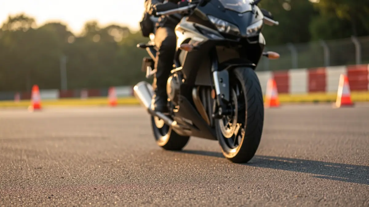 Imatge genèrica d'una moto en una pista d'entrenament.