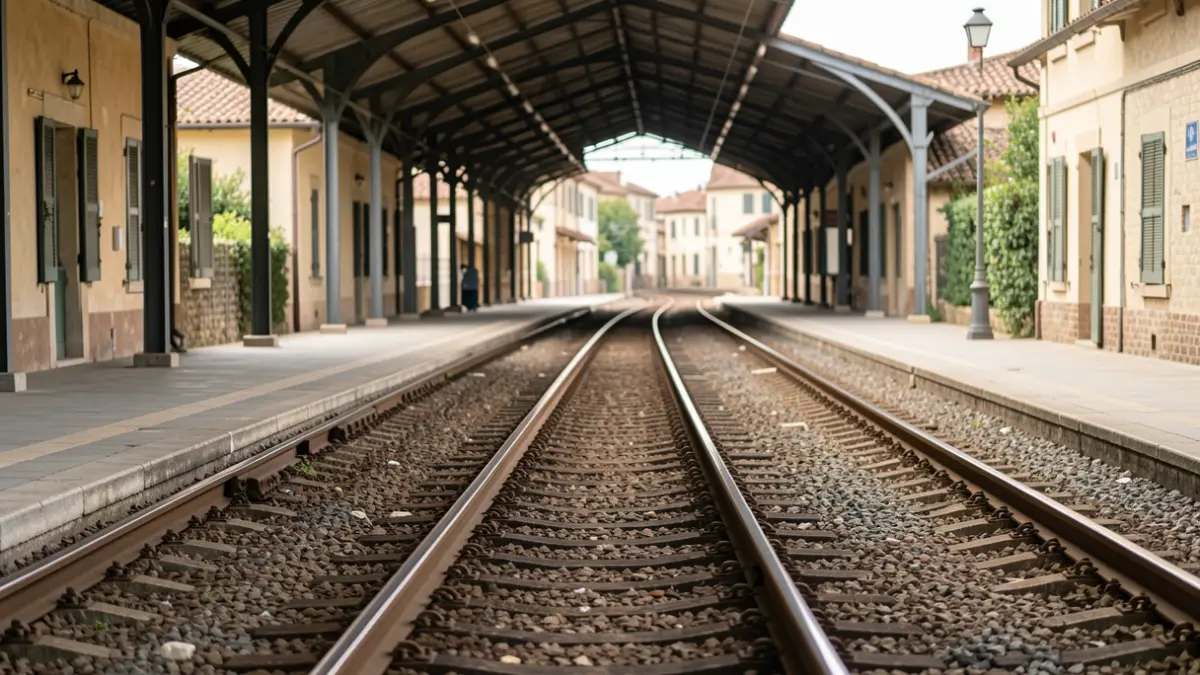 Generic image of an empty train platform with tracks.