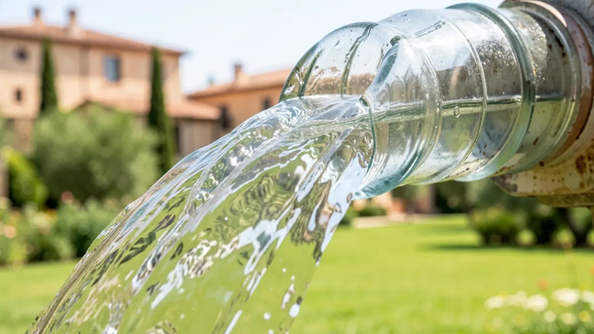 Imagen genérica de una tubería de agua en un entorno urbano.