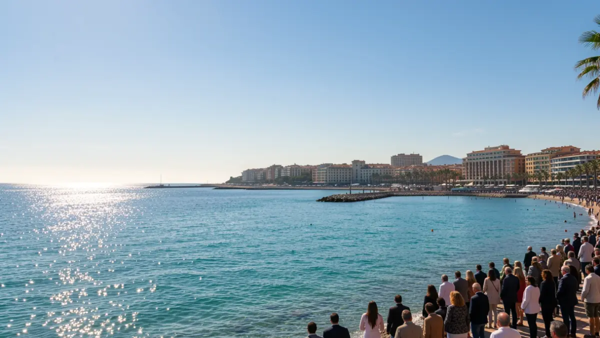Generic image of the blue sky and Mediterranean Sea in Barcelona.