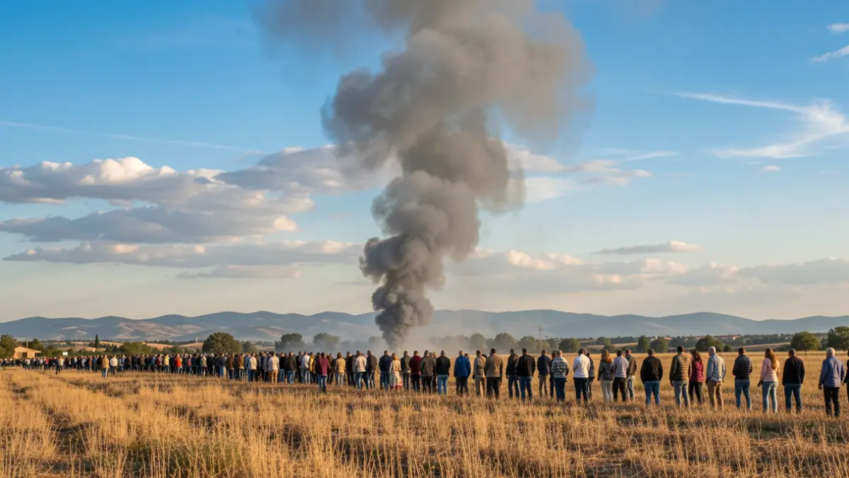 Imatge genèrica de fum d'un incendi en un camp.