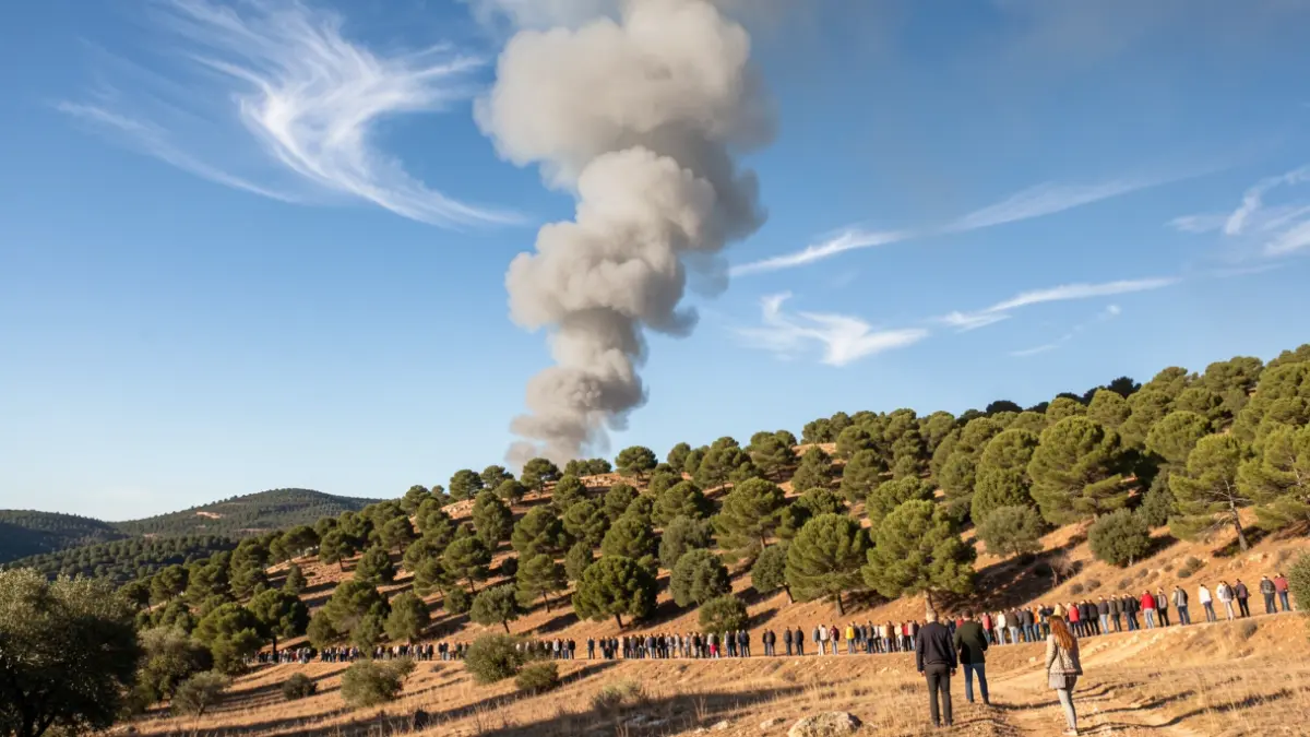 Imatge genèrica de fum d'un incendi forestal en una muntanya.