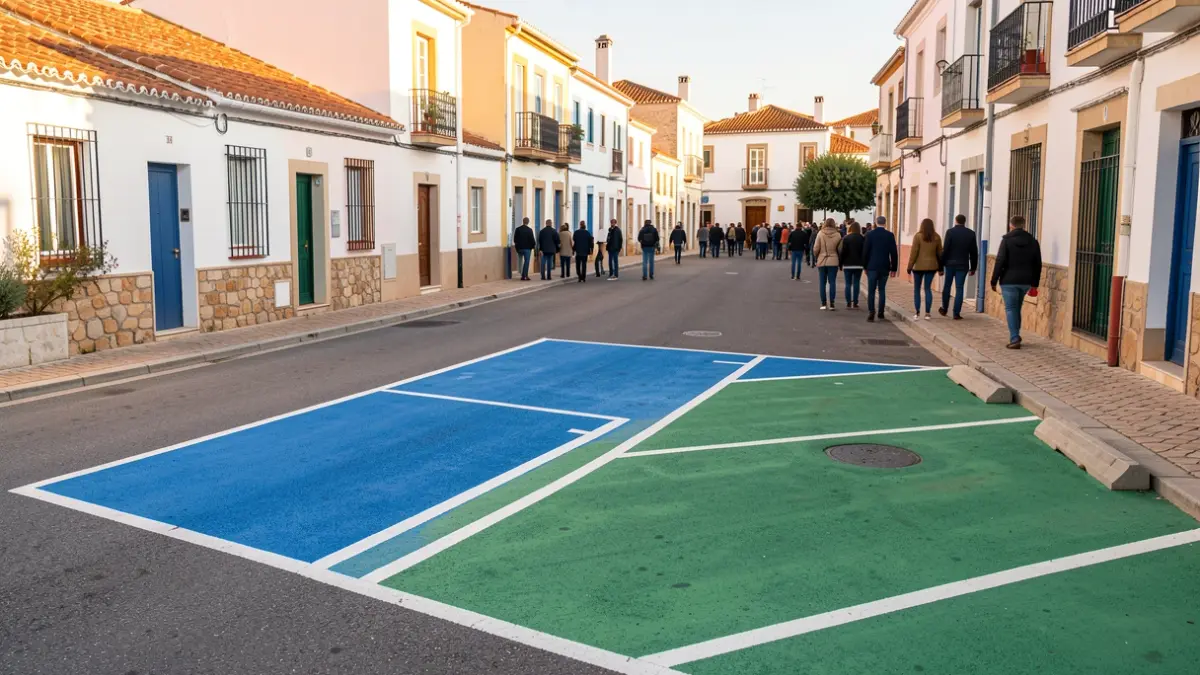 Zonas de aparcamiento azul y verde en Cadaqués.