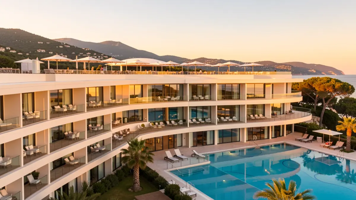 Imatge genèrica d'un hotel de luxe amb centre de congressos a la costa.