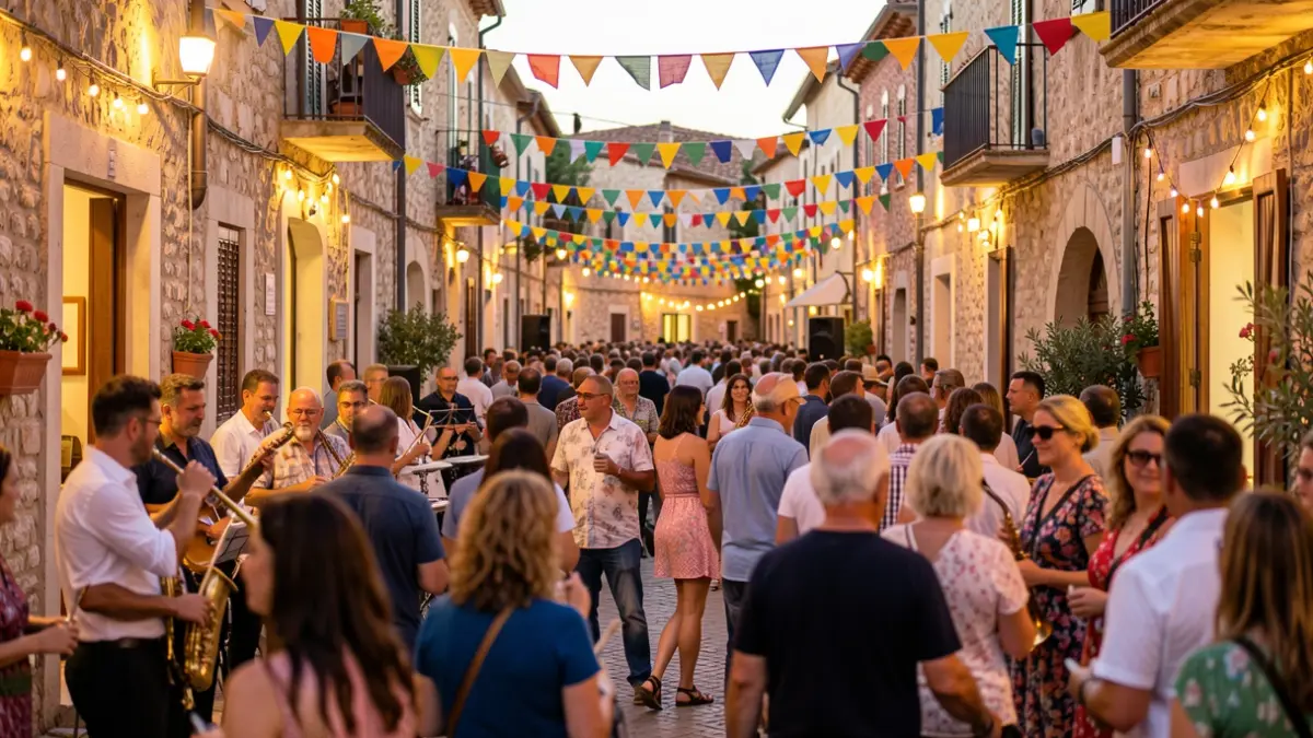 Generic image of a popular festival in a Mediterranean town.