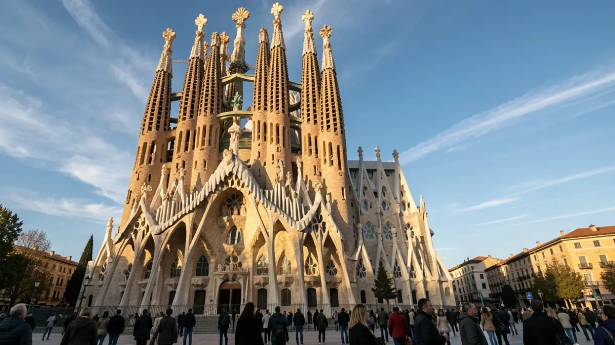 Imagen de la fachada de la Sagrada Familia de Barcelona.