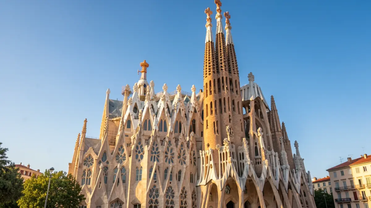 Vista exterior de la basílica de la Sagrada Família a Barcelona.