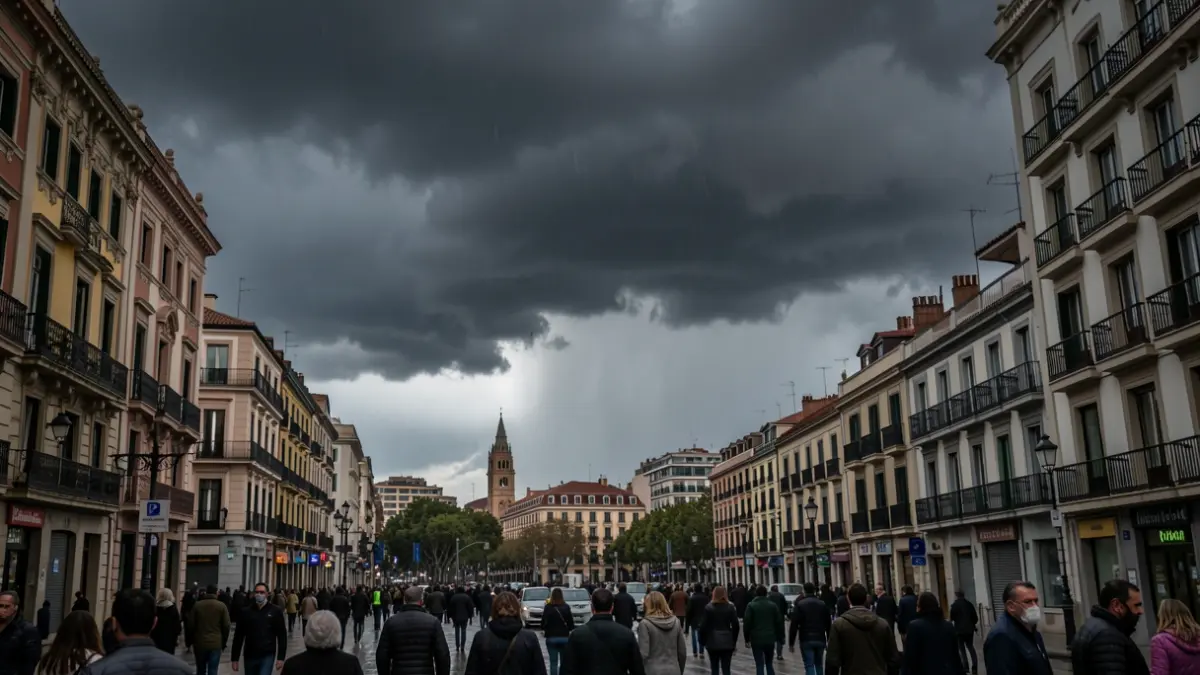 Imatge genèrica de núvols de tempesta sobre Barcelona.