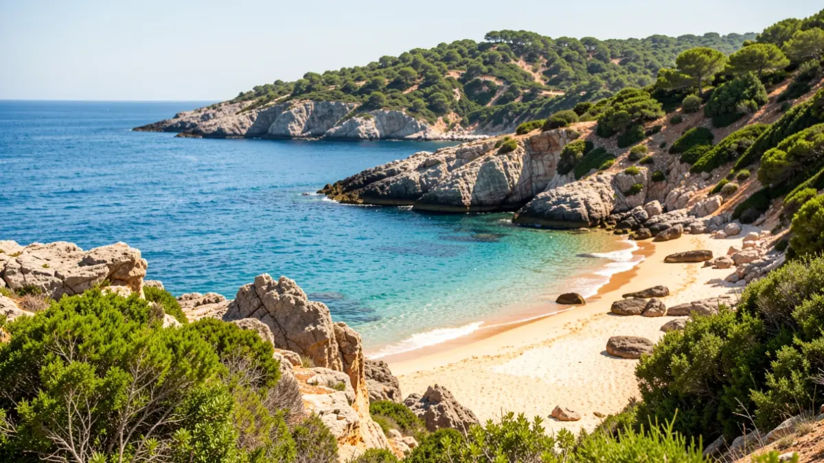 Imagen genérica de la costa de Cap Salou con vegetación y mar.