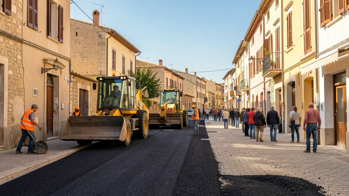 Imatge genèrica d'obres de pavimentació de carrers.
