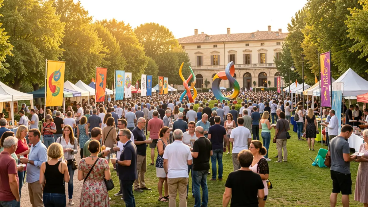 Generic image of an emerging art festival in a park.