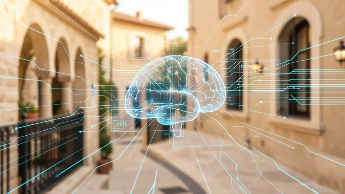 Generic image of technology and artificial intelligence with Catalunya references.
