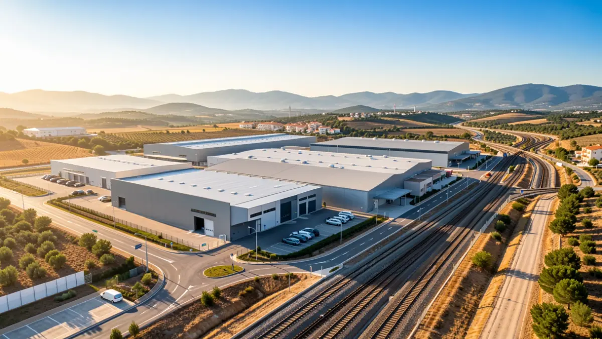 Imatge genèrica d'un parc industrial amb infraestructures a Catalunya.