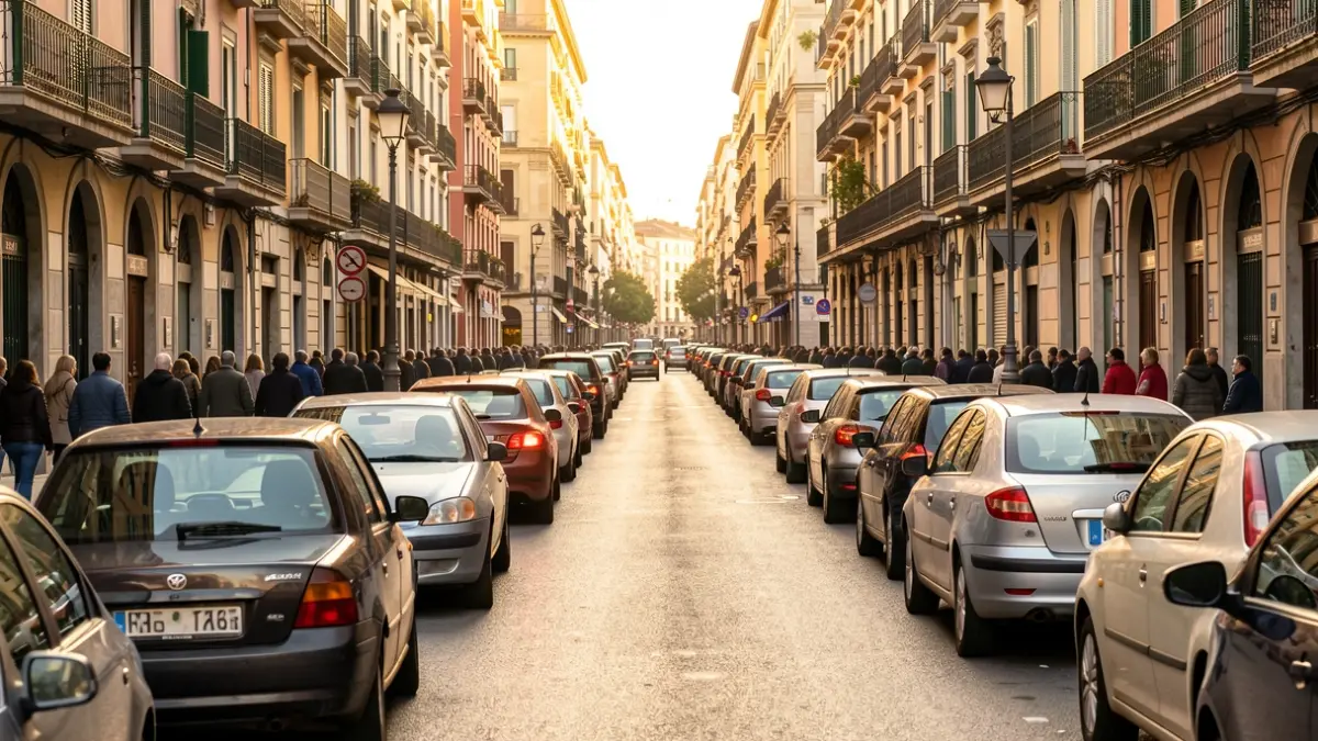 Generic image of a Barcelona street with parked cars.