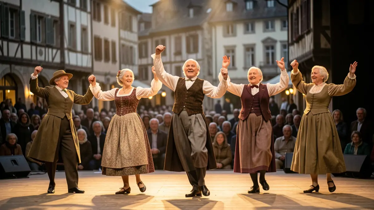 Generic image of a group of elderly dancers performing on a stage.